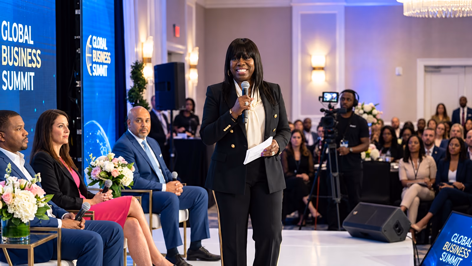 Jacqlyn Charles speaking at an event